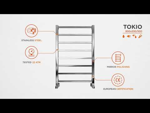 Водяной полотенцесушитель Mario Токио 1.2.0600.03.P (4820111352265, 800x530, хром/сатин/белый глянец/черный матовый/золото/бронза)