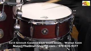 Video thumbnail for Gretsch Catalina Club Snare 5x14 - Walnut Satin - The Drum Shop North Shore by Nate Morrison Drums