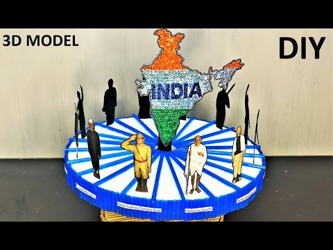 HEROES OF FREEDOM OF INDIA- 3D MODEL WITH MOVEMENT (DIY), USING WASTE MATERIAL, FOR INDEPENDENCE DAY