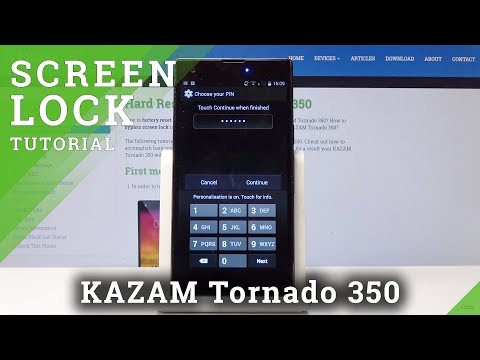 How to Set Up Screen Lock in KAZAM Tornado 350 - Add Pattern / Password