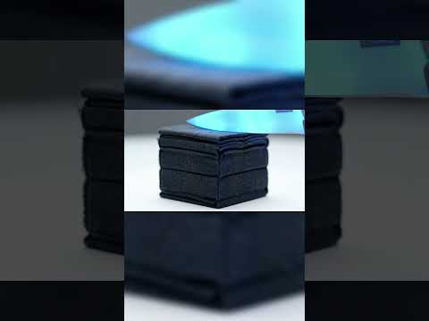 Cutting Through a Fabric Layered Cube ✂️🧵 #Satisfying