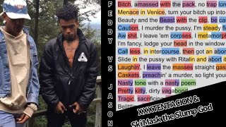 XXXTENTACION &amp; Ski Mask the Slump God on Freddy Vs Jason-Rhymes Highlighted