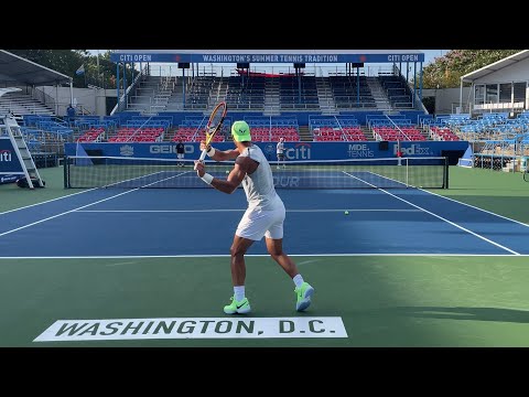 Rafael Nadal vs Tommy Paul INTENSE Practice - Washington Citi Open (Court Level View 4K)