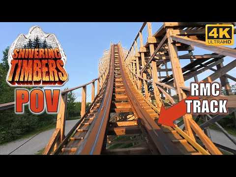 On-ride point of view of Shivering Timbers