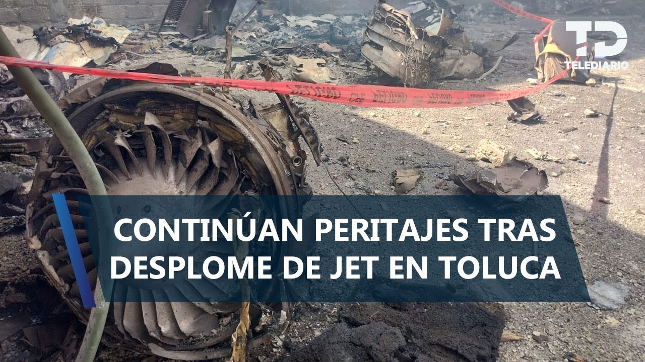 Concluye levantamiento de restos tras caída de aeronave en Edomex; continúan peritajes