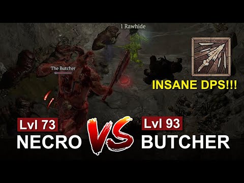 Lv73 Necro V.S Lv93 Butcher...Boner build is OP【Diablo 4】