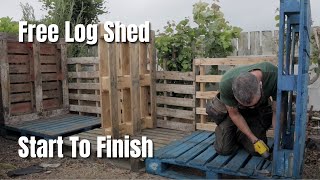 Free Log Shed - Pallet Wood Projects - Log Shed out Of Pallets - Start To Finish