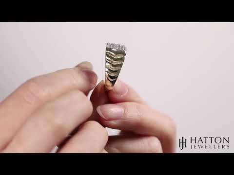 9ct Yellow Gold Square Signet Ring - CZ Gemstone Setting - Gents