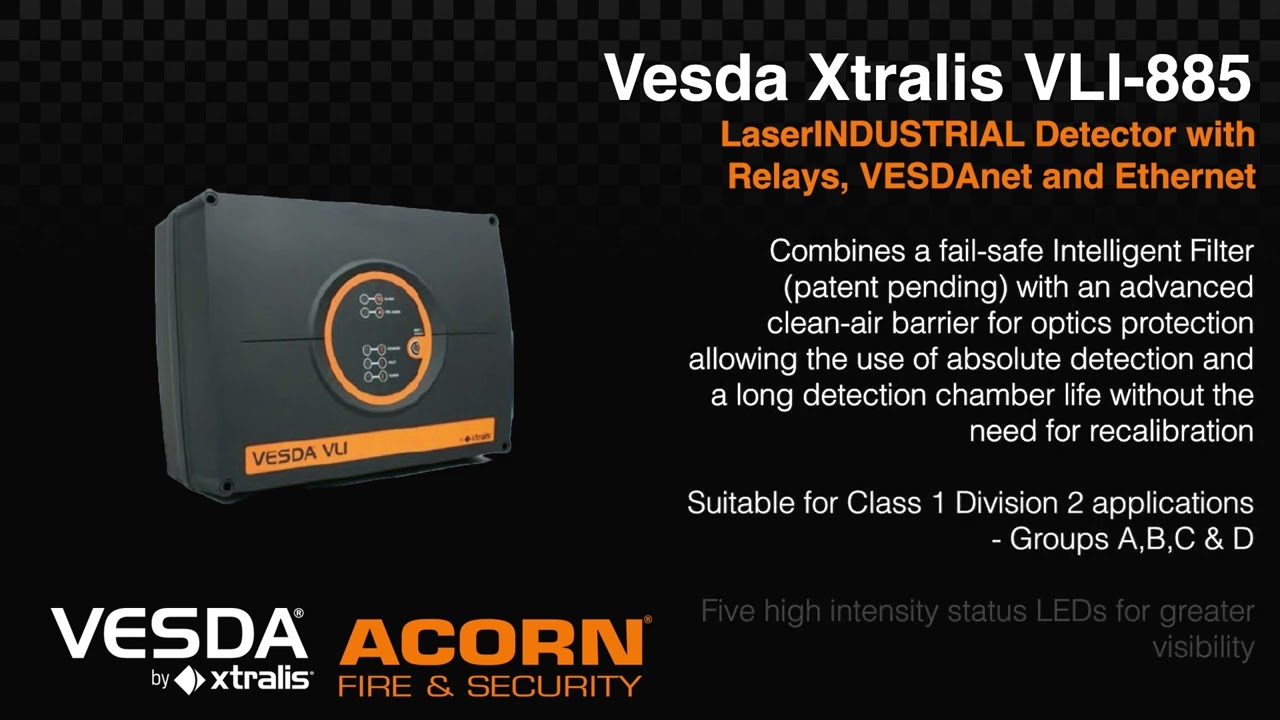 Vesda Xtralis VLI-885 LaserINDUSTRIAL Detector with Relays, VESDAnet and Ethernet - Acorn Fire
