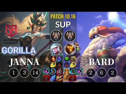SB GorillA Janna vs Bard Sup - KR Patch 10.16