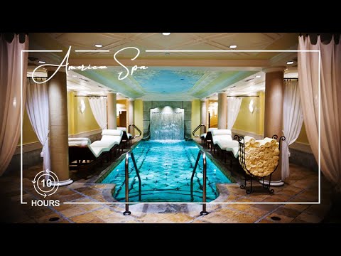 Waterfall Relaxation Pool, American Spa, White Noise Ambiance,  10 Hours, 4K