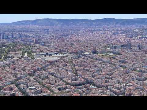 Flying Over Barcelona, Spain 4K
