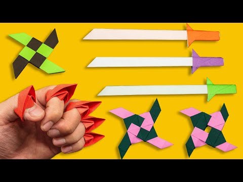 04 Easy Origami Paper Ninja Star/Sword/Claw - How to Make Paper Ninja Star/Sword/Claw Step by Step