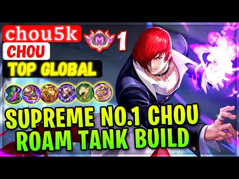 Supreme No.1 Chou Roam Tank Build [ Top Global Chou ] ᶜʰᵒᵘ⁵ᵏ - Mobile Legends Gameplay Emblem Build