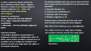 The Moody Chart and Colebrook’s Pipe Friction Equation