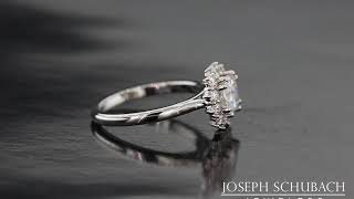 Cathedral Cushion Halo Engagement Ring