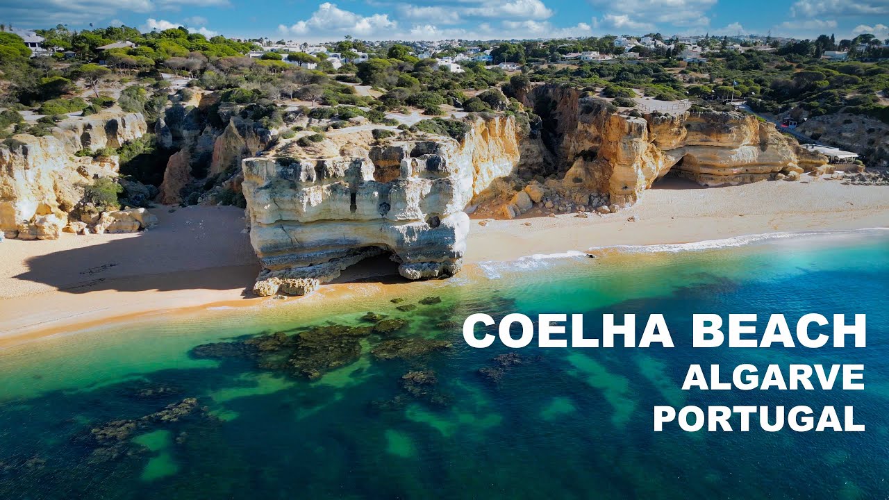 Experience bird's eye panoramas of Praia da Coelha beach.