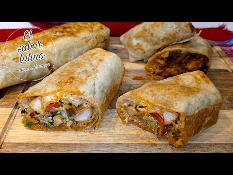 Burritos Caseros de Fajita de Pollo