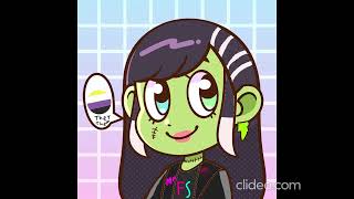 I made Frankie Stein (Monster High G3) in Cartoony Maker Picrew 💙💚💕💖🌸✨