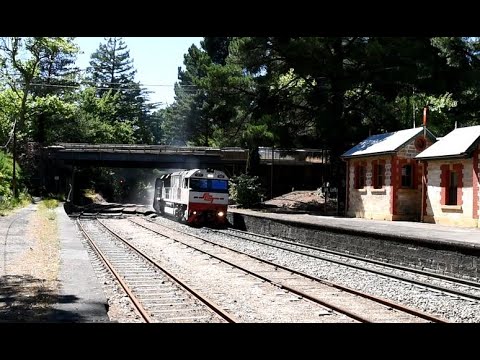 SCT Logistics 3MP9 Screeching through Mt Lofty SCT003 CSR008 CSR015 also at Clapham 3000 Railcar