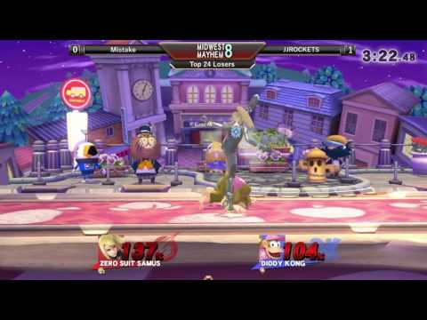 Midwest Mayhem 8 Top 24 Losers: Mistake (Zero Suit Samus) vs. JJROCKETS (Diddy Kong)