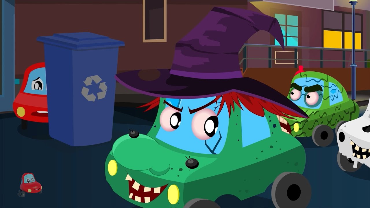 Scary Car Attack by Little Red Car Spooky Halloween Song For Kids