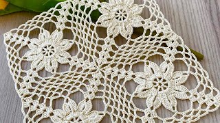 🌟 Stunning Crochet Square Motif! ‼️Easy Step-by-Step Tutorial Video for Every Project