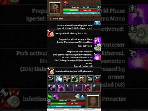 Duels RPG - Text Adventure: Unholy mage vs Eugene (Rabid Bear), stage 160