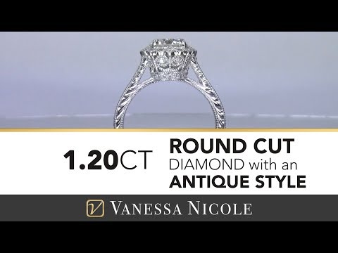 VINTAGE ENGAGEMENT RING | Antique Style Engraved Diamond Ring
