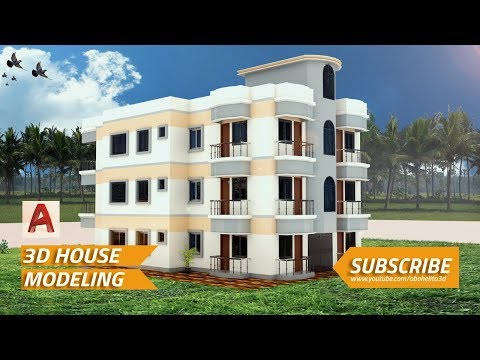 AutoCAD  3D House Modeling Tutorial | Multi Stories | Speed art