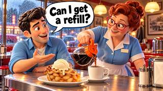 🥧 Can I Get a Refill? Coffee and Pie at an American Diner | Slow and Easy English