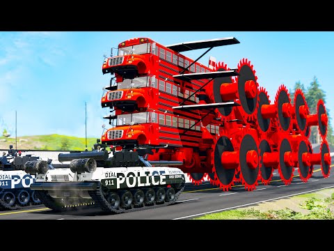 Giant Wheel Saw Monster crushes cars #5 - Beamng drive