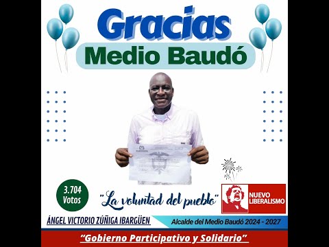 Acto entrega de credencial, Ángel Victorio Zúñiga Ibargüen, Alcalde del Medio Baudó, 2024 – 2027
