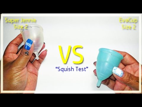Super Jennie vs EvaCup LARGE "Squish Test" - Menstrual Cups