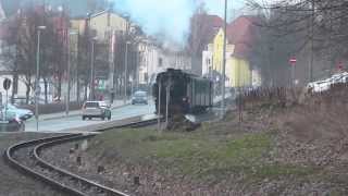 preview picture of video 'Weißeritztalbahn - Ausfahrt Freital-Coßmannsdorf'