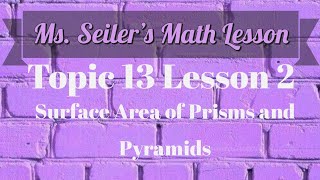 Ms. Seiler's Math Lesson Topic 13 Lesson 2