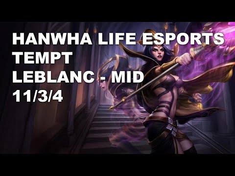 Hanwha Life Esports Tempt Mid LeBlanc vs Rumble - KR Challenger Rank Game