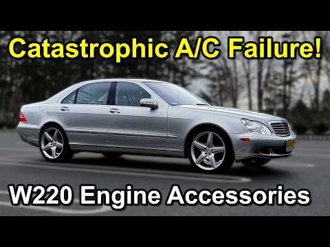 THE PULLEY FELL OFF! Replacing my A/C Compressor, Alternator and Power Steering Pump - W220 S-Class