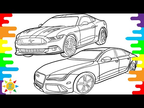 Ford Mustang GT  Pages VS AUDI RS7 Coloring Pages | Ford Mustang GT Coloring Pages|AUDI RS7