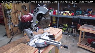 [12] Harbor Freight - Chicago Electric 12 in. Dual-Bevel Sliding Compound Miter Saw - Item # 61969