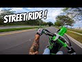 STREET RIDING MY NEW DIRT BIKE FOR THE FIRST TIME BRAAP VLOGS