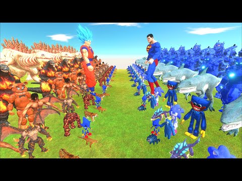 COLOR WAR - BLUE TEAM vs ORANGE TEAM - Animal Revolt Battle Simulator