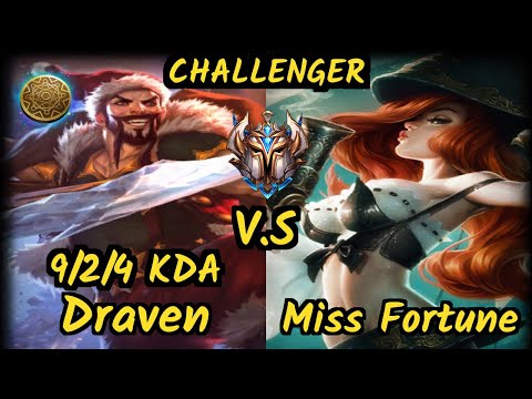SPY.V Freeze (DRAVEN) vs MISS FORTUNE - 9/2/4 KDA BOTTOM ADC CHALLENGER GAMEPLAY - EUW v9.7