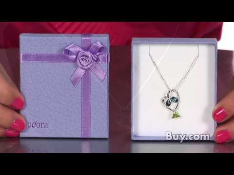 Sterling Silver Trillion Heart-Cut London Blue Topaz and Peridot Pendant