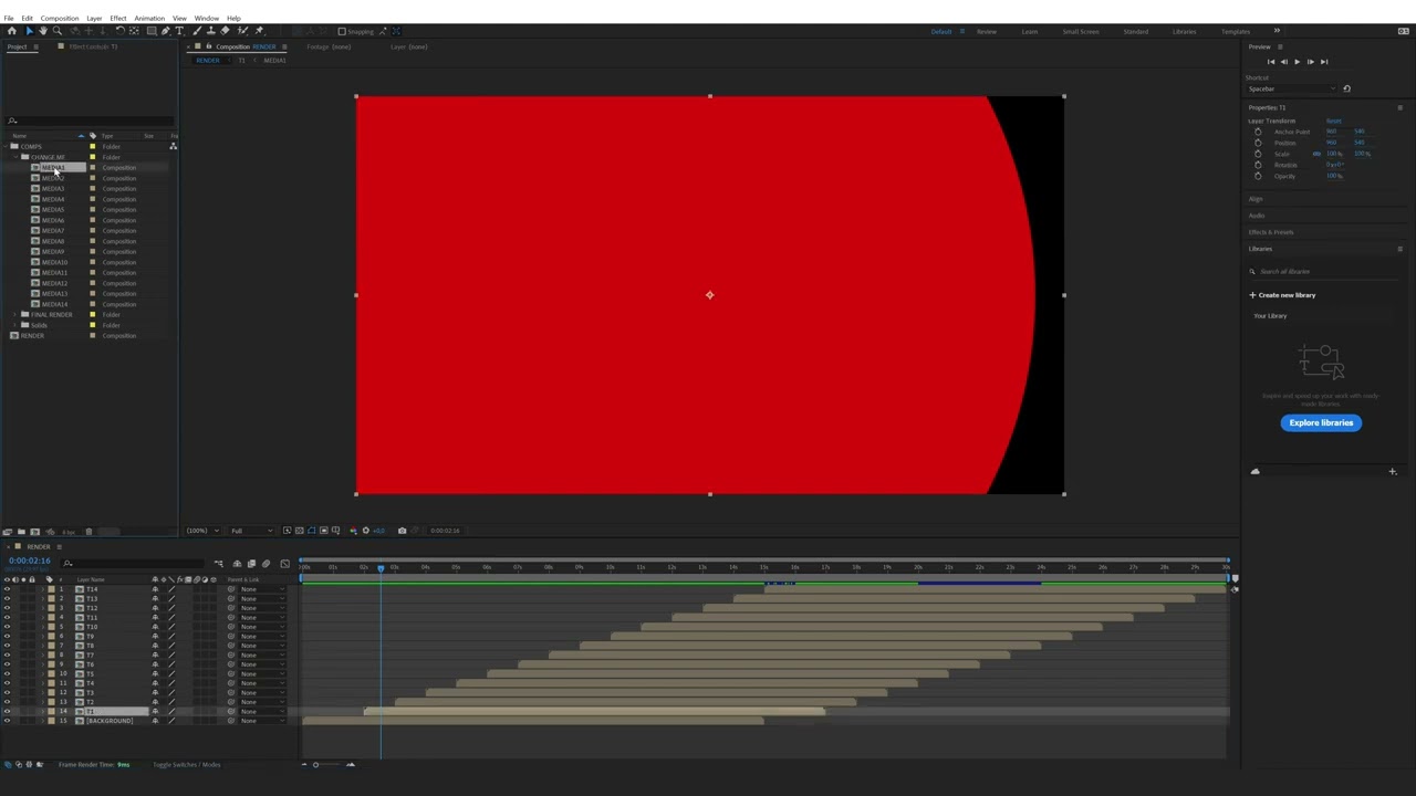 How to edit the 14 Simple Modern Smooth Split Transition Collection in After Effects