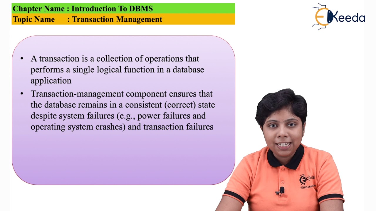 Transaction Management - Introduction to DBMS