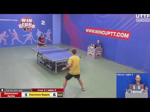Дорошенко Артём 2-3 Сметенко Вадим  Турнир Восток 2 WIN CUP 25.08.2021. Прямой эфир Зал 2.