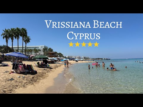 Vrissiana Beach 🏖️ Protaras Cyprus | Walking Tour 4K