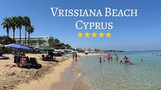 Vrissiana Beach 🏖️ Protaras Cyprus | Walking Tour 4K