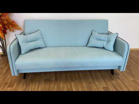 Čalouněná rozkládací pohovka PRIMADONA s úložným prostorem, zelená